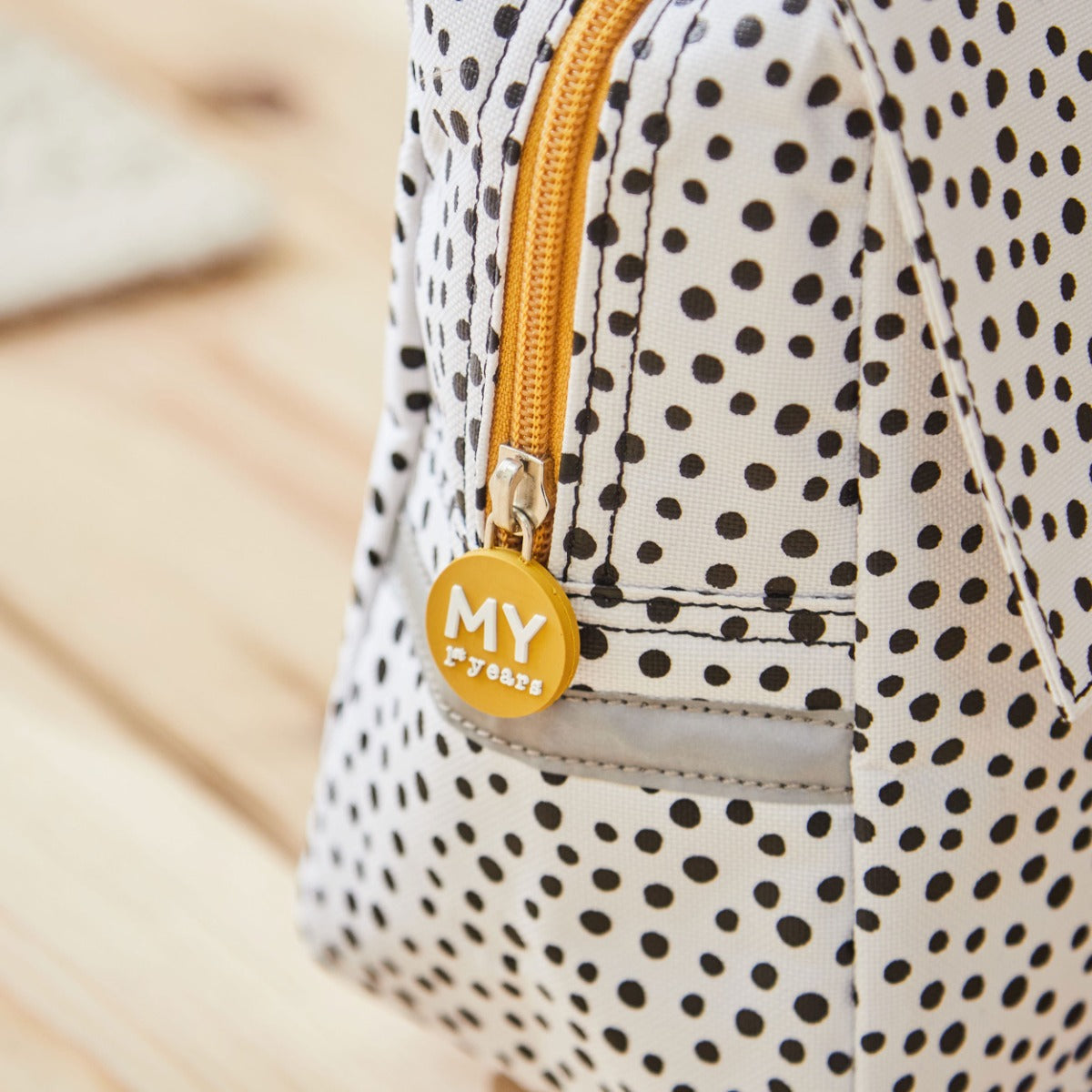 Personalised Black and White Polka Dot Print Lunch Bag