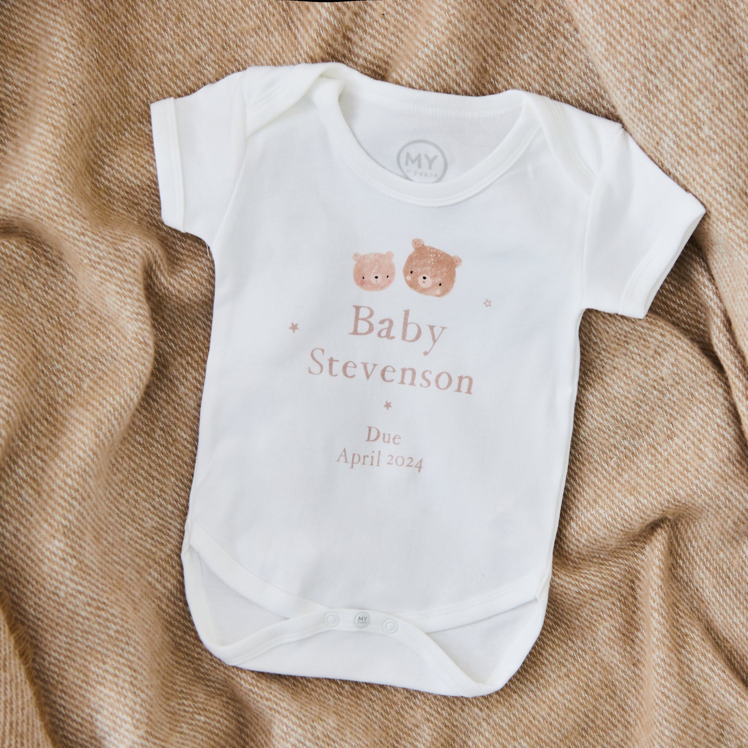 Personalised Baby Announcement White Bodysuit 