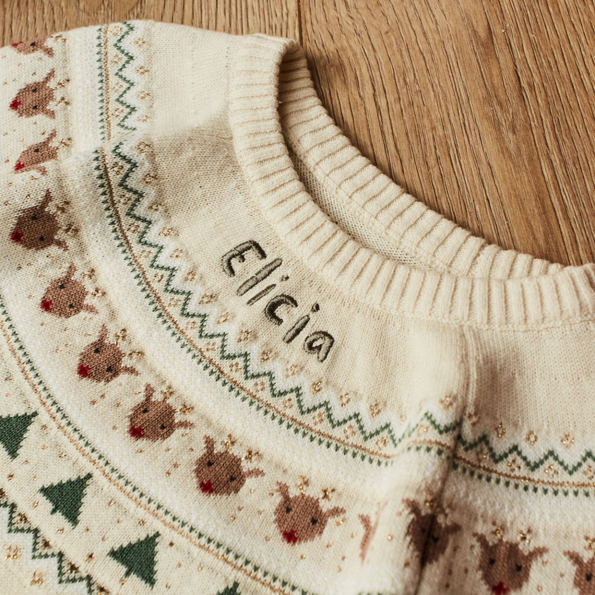 Personalised Neutral Fairisle Christmas Jumper