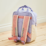 Personalised Pink Floral Cord Backpack with Grab Handle 