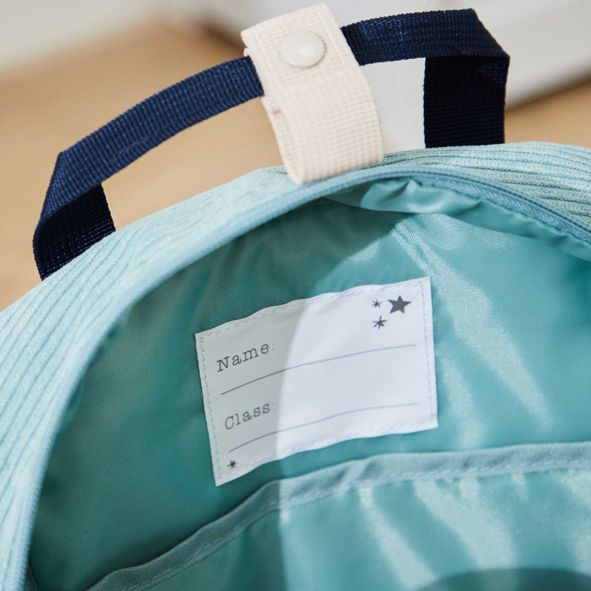 Personalised Sage Cord Backpack with Grab Handle 