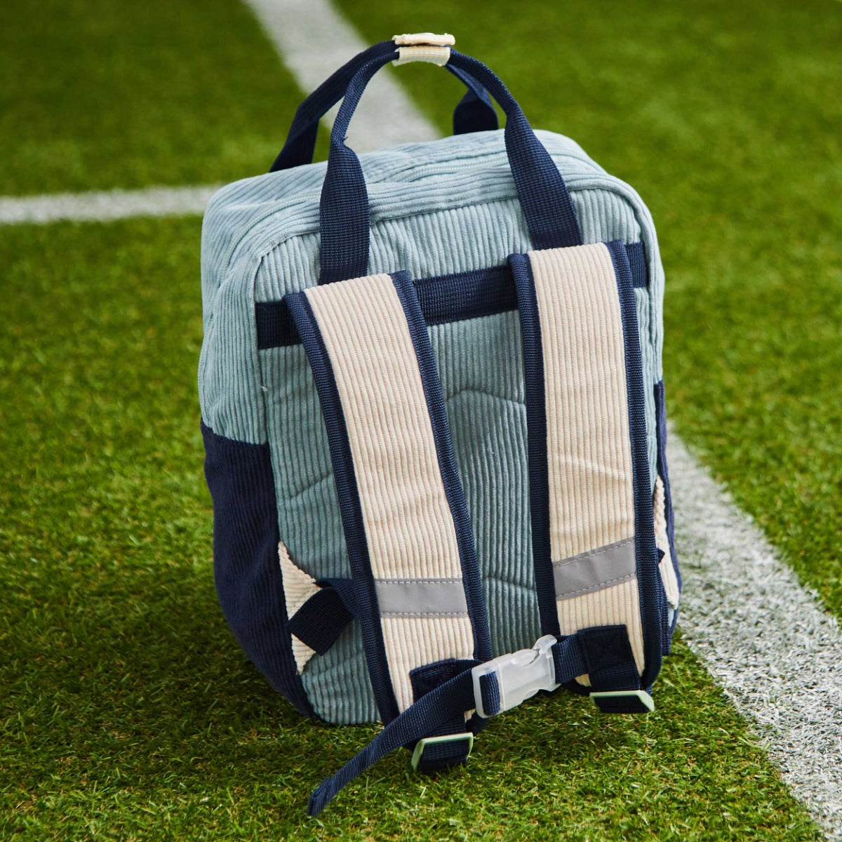 My Kids Personalised Sage Initial Cord Backpack with Grab Handle