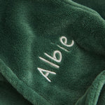 Personalised Forest Green Fleece Robe With Ears