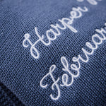 Personalised Mid Blue Knitted Shawl 