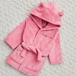 Personalised Peony Pink Fleece Robe With Ears