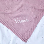 Personalised Dusky Mauve Star Jacquard Blanket
