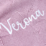 Personalised Dusky Mauve Star Jacquard Blanket