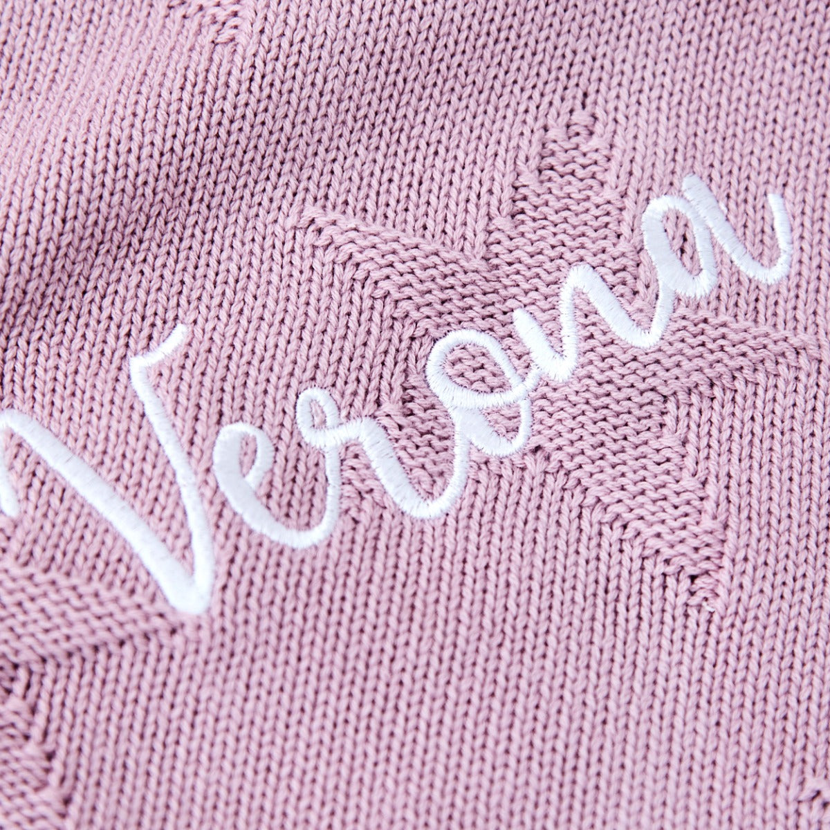 Personalised Dusky Mauve Star Jacquard Blanket