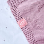 Personalised Dusky Mauve Star Jacquard Blanket