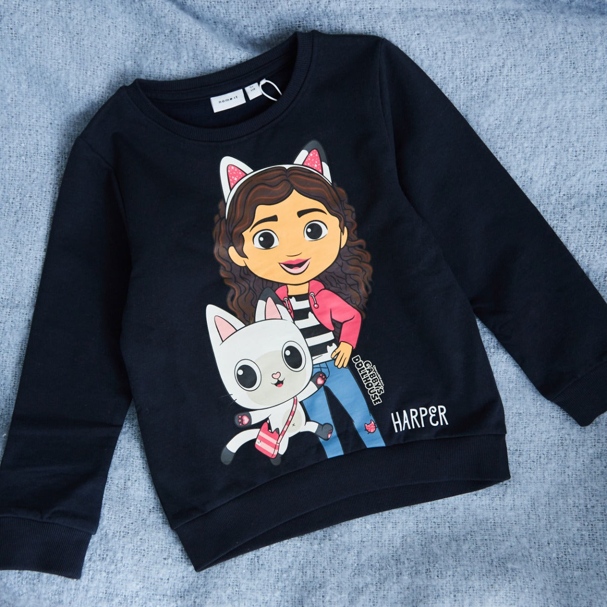 Name It Personalised Gabbys Dollhouse Dark Sweatshirt