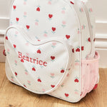 Personalised Heart Pocket Flower Medium Backpack