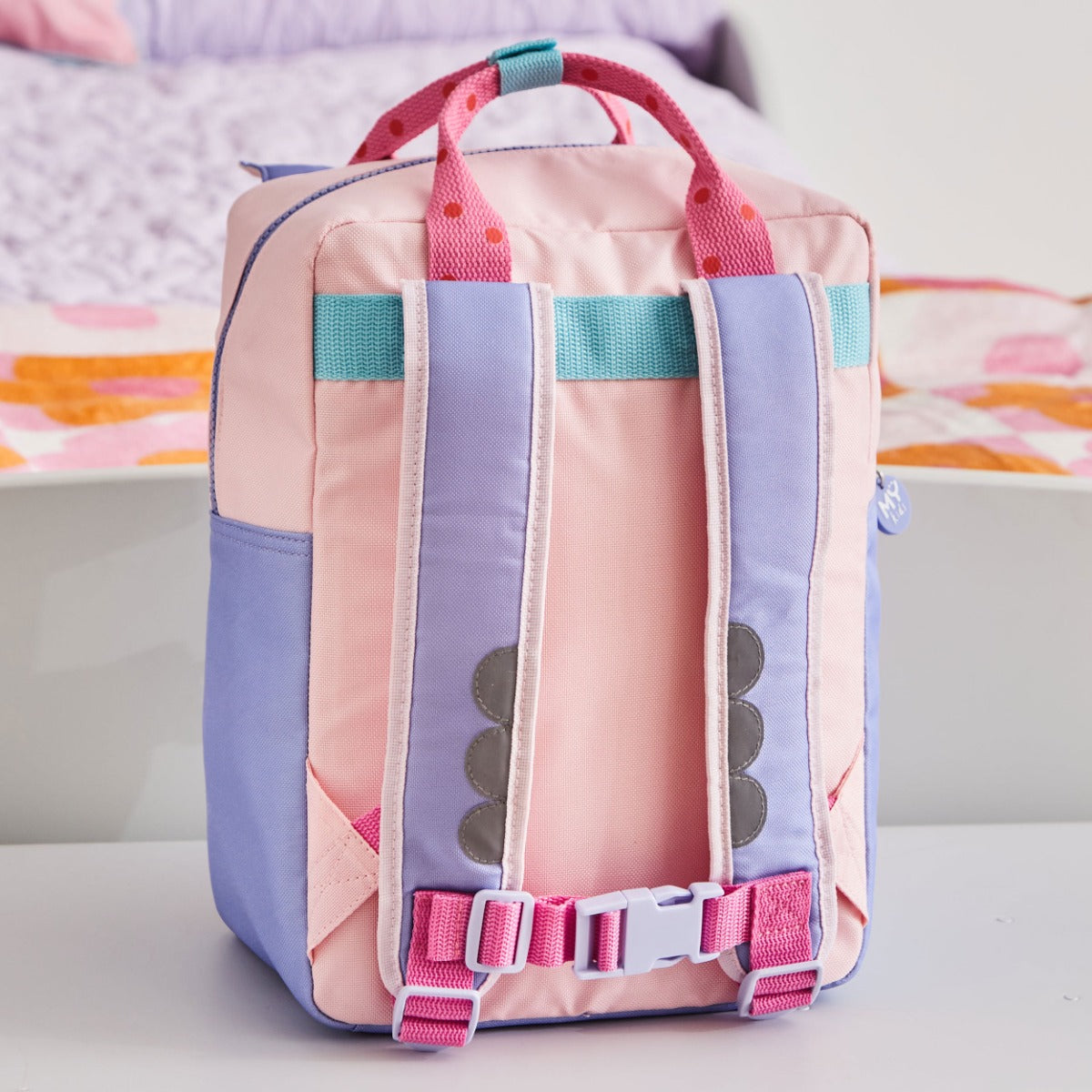 My Kids Personalised Bubble Pop Grab Handle Medium Backpack and Purse