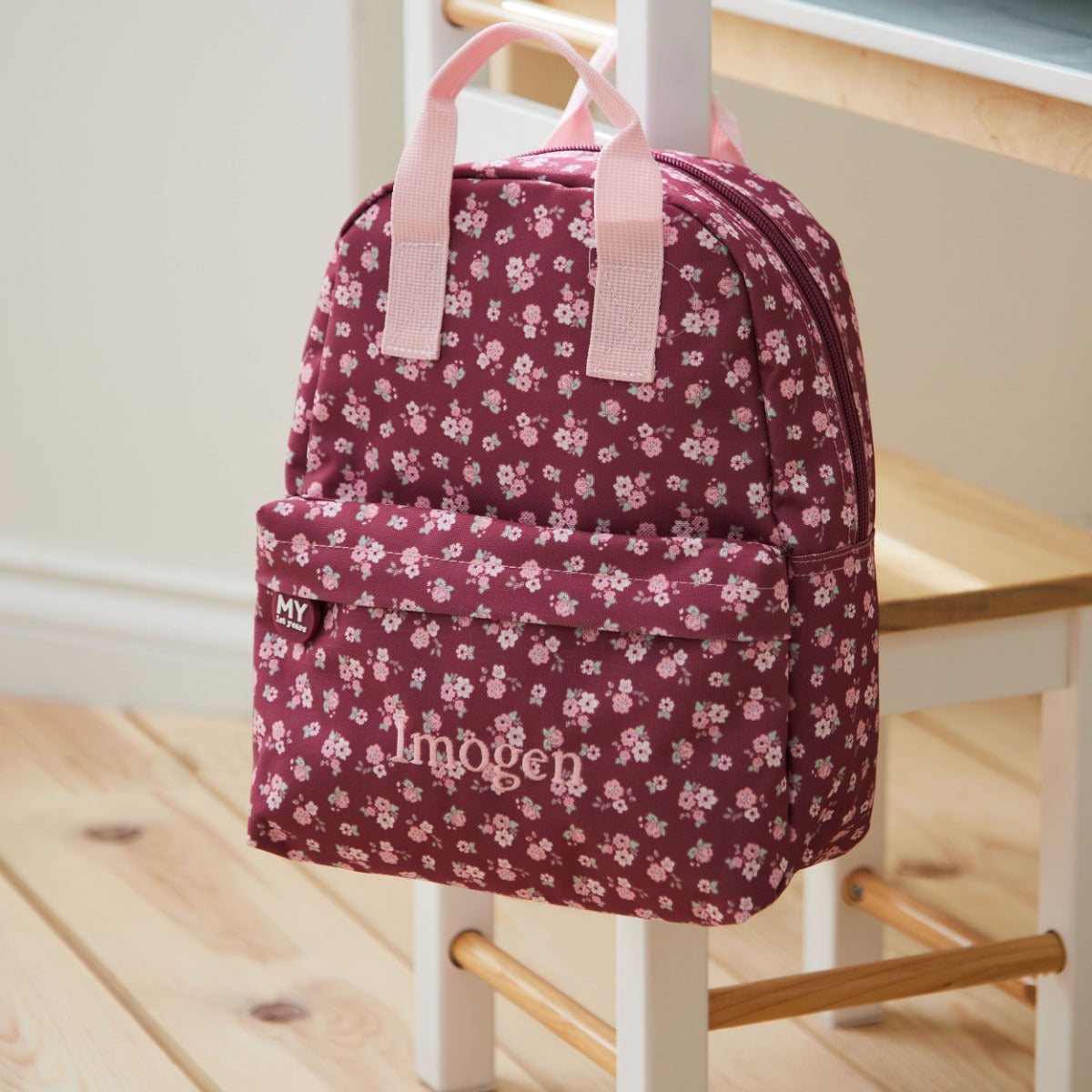 Personalised Berry Ditsy Print Mini Backpack with Grab Handle – My 1st ...