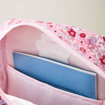 Personalised Pink Floral Medium Backpack With Grab Handle