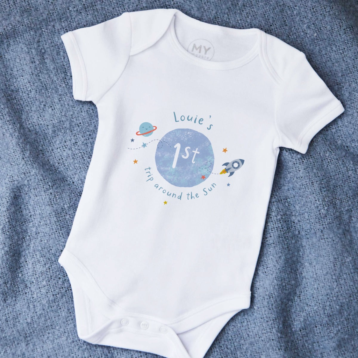 Personalised 1st Trip Around Sun Birthday Bodysuit