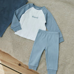 Personalised Blue Jersey Pyjamas 