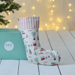 Personalised Small Red Stripe Patterned Christmas Stocking