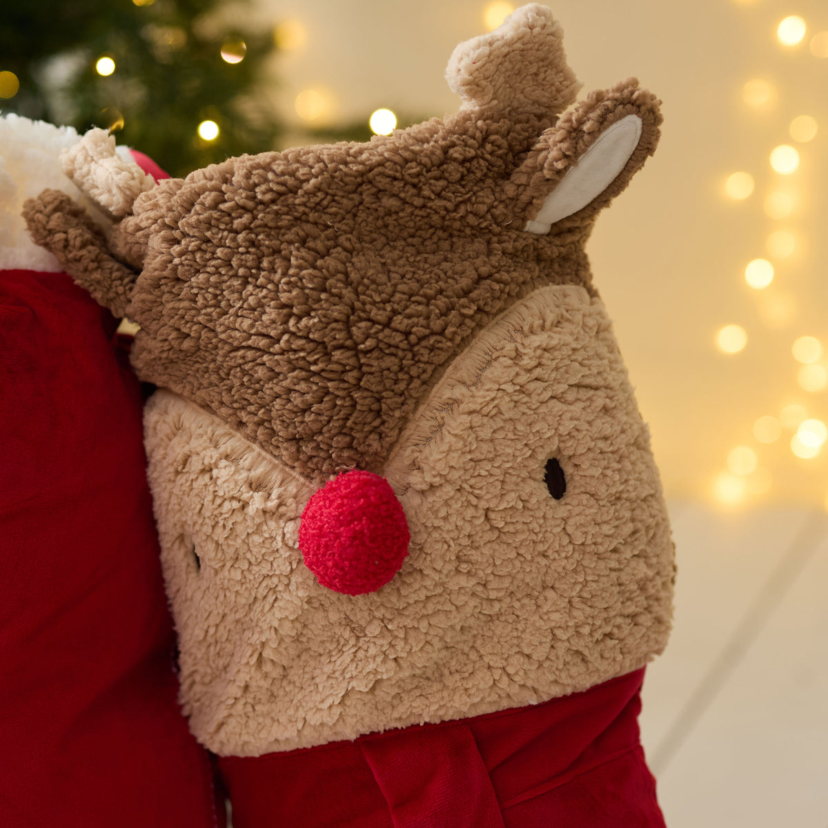 Personalised Large Reindeer Stocking and Sack Gift Set