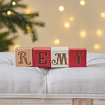 Personalised Christmas Baby Name Blocks