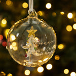 Personalised 1st Christmas Tree Glass Bauble