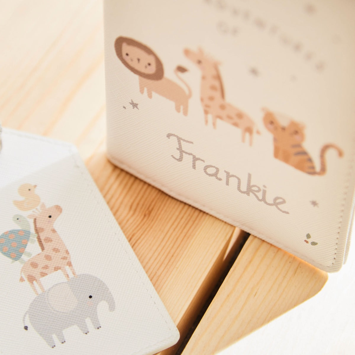 Personalised Safari Baby Passport Holder & Luggage Tag Set