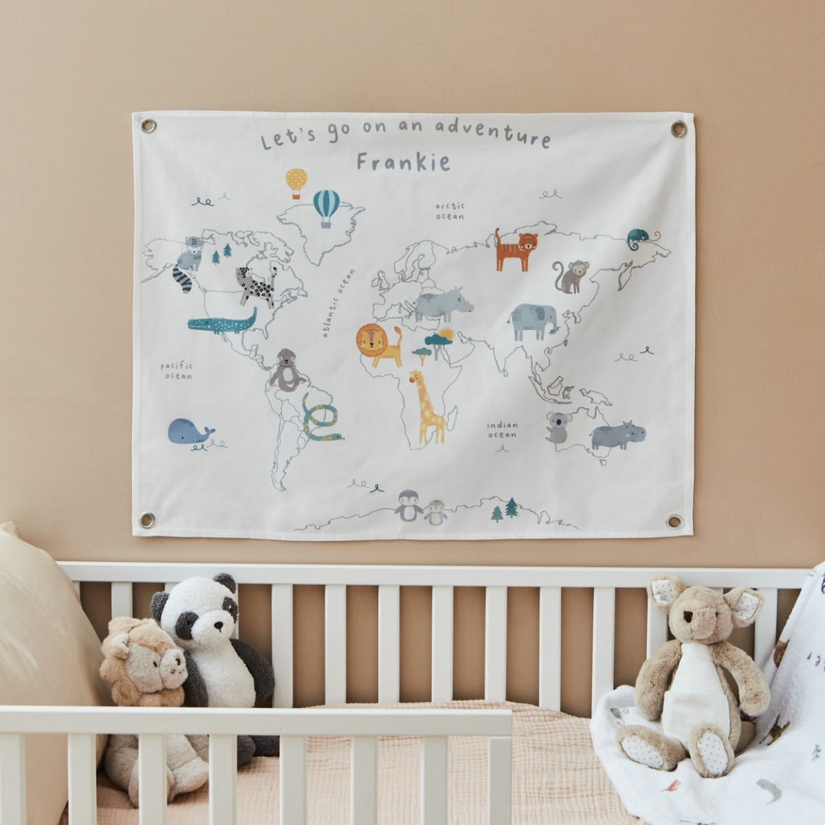 Personalised Large Safari Map Wall Hanging 