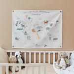 Personalised Large Safari Map Wall Hanging 