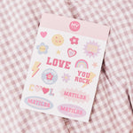My Kids Personalised Pink Guitar Sticker Sheet