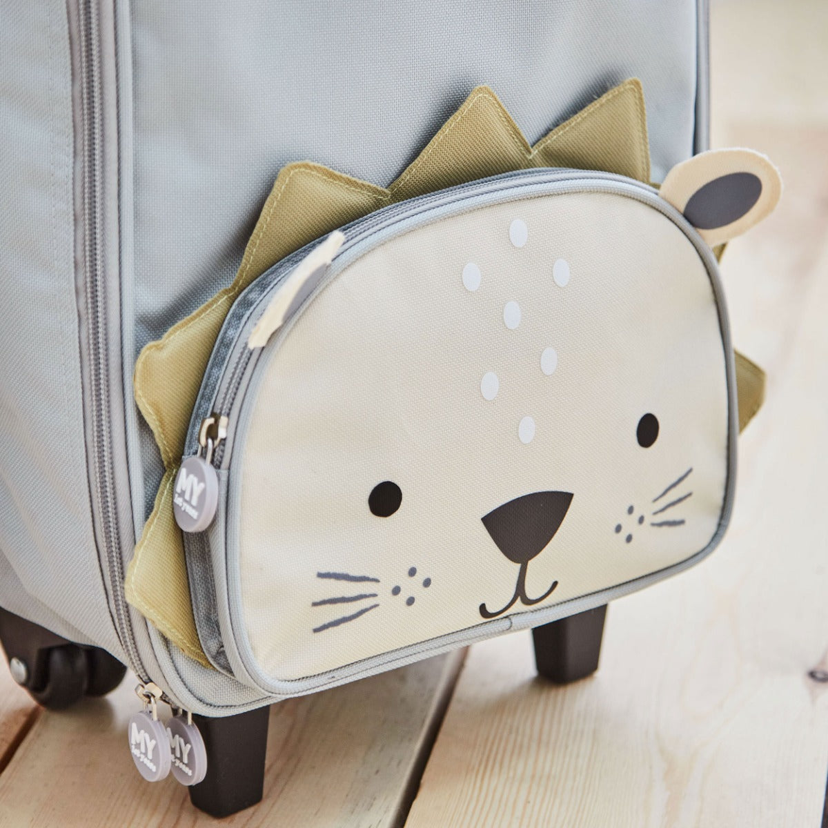 Personalised Grey Lion Suitcase