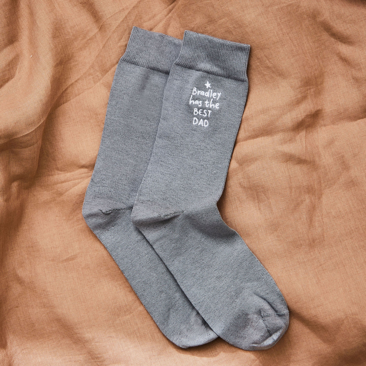 Personalised Best Dad Father's Day Dark Grey Socks