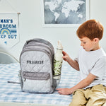 Personalised Large Grey Quilted Varsity Backpack