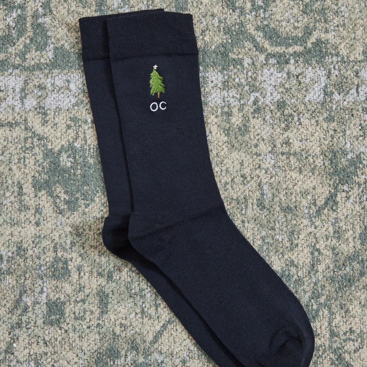 Personalised Christmas Tree Navy Socks