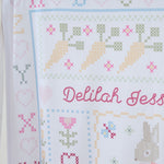 Personalised Flopsy™ Bunny Cross Stitch Jersey Blanket