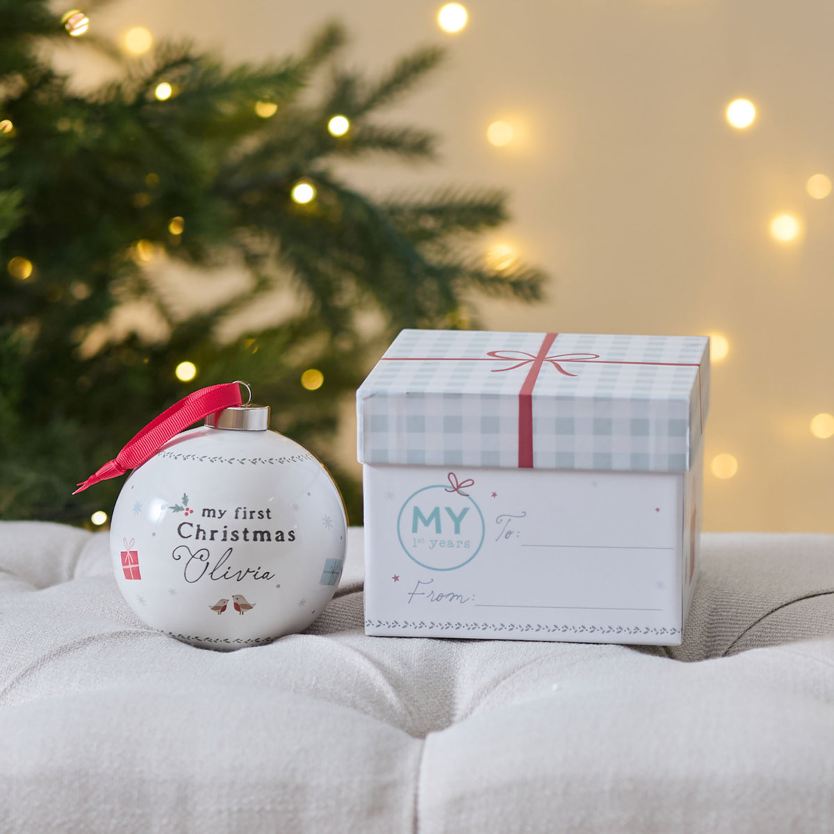 Personalised First Christmas Bauble