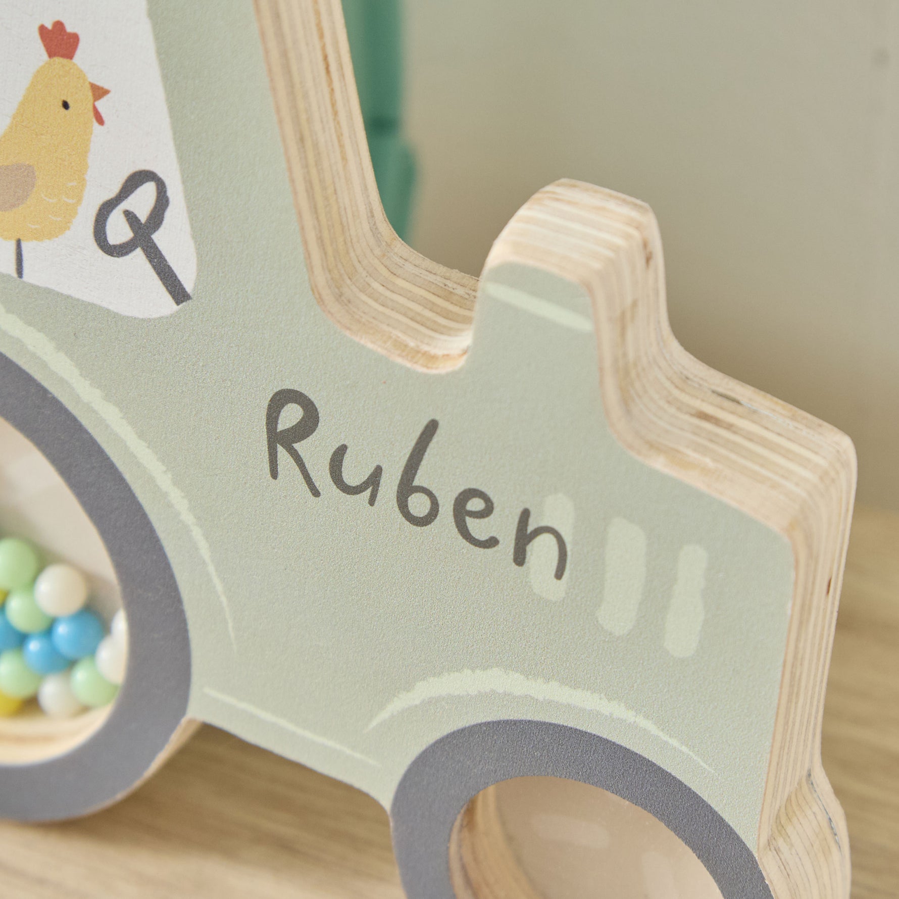 Personalised Tractor Rattle FSC® 