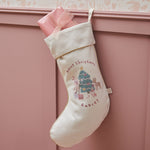 Personalised Pink Christmas Small Cream Gift Stocking