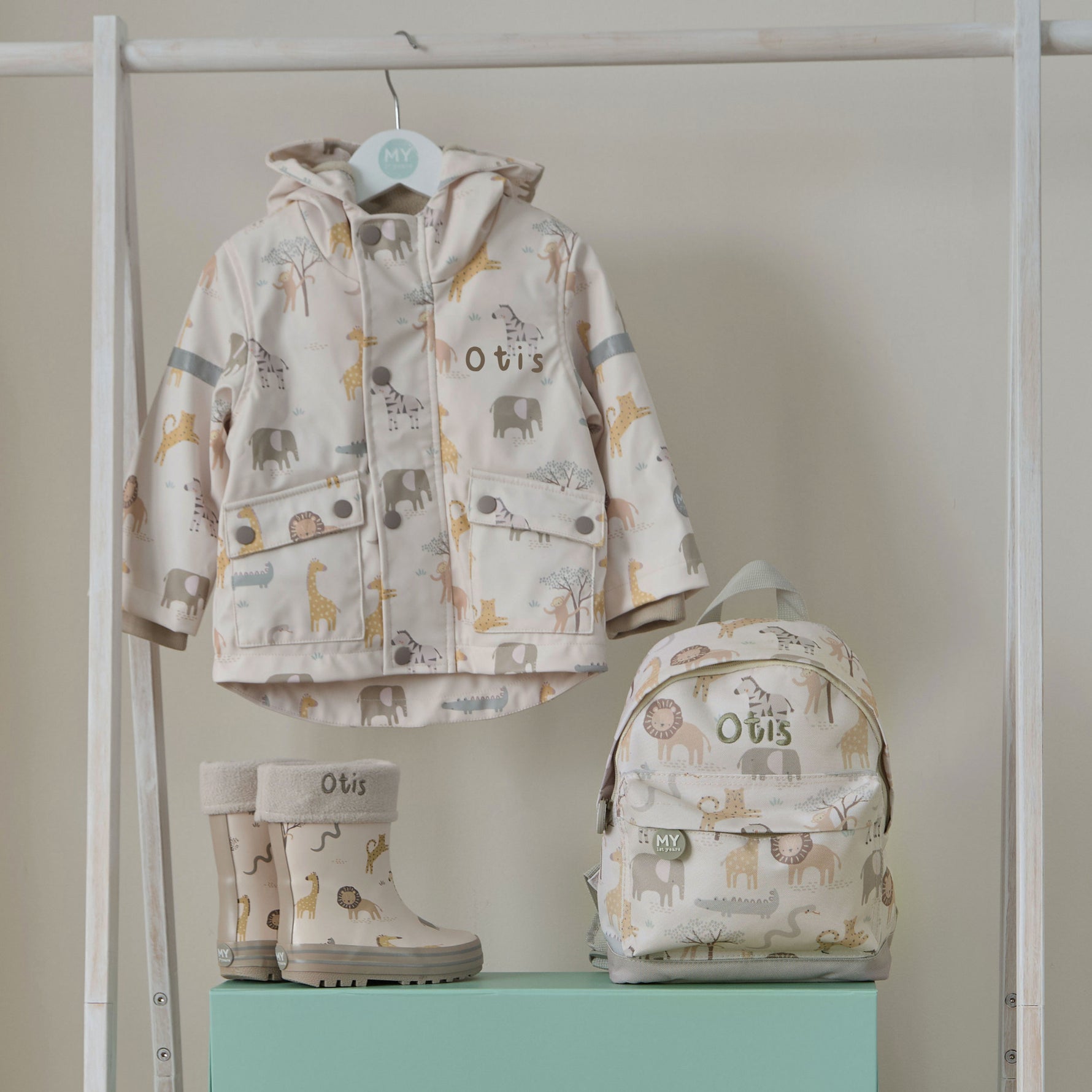 Personalised Neutral Safari Splash and Explore Gift Set