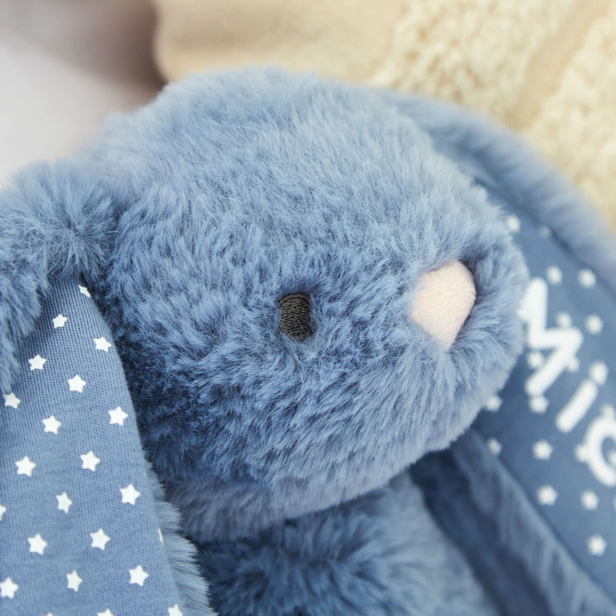 Personalised Wave Blue Bunny Soft Toy - Embroidered