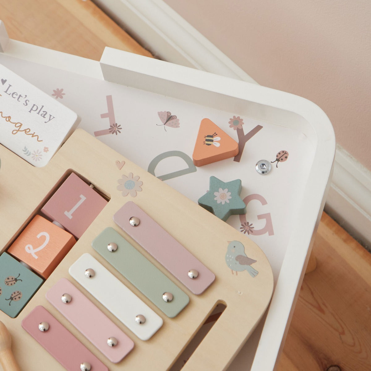 Personalised Pink Wooden Children's Activity Table FSC®