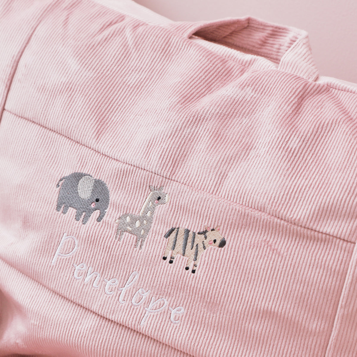 Personalised Pink Safari Cord Bean Bag Chair 