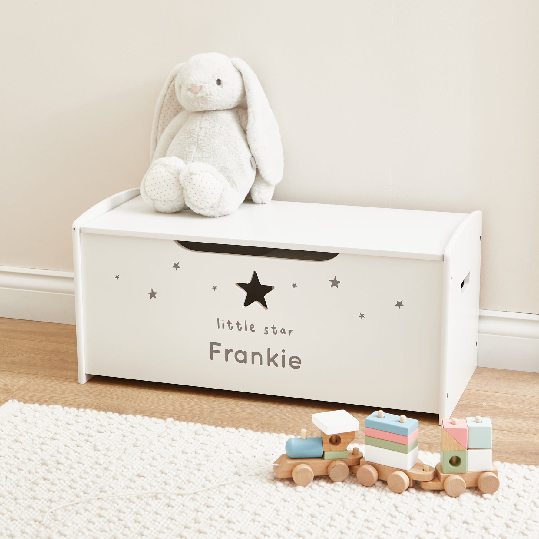 Personalised Large White Star Toy Box FSC®