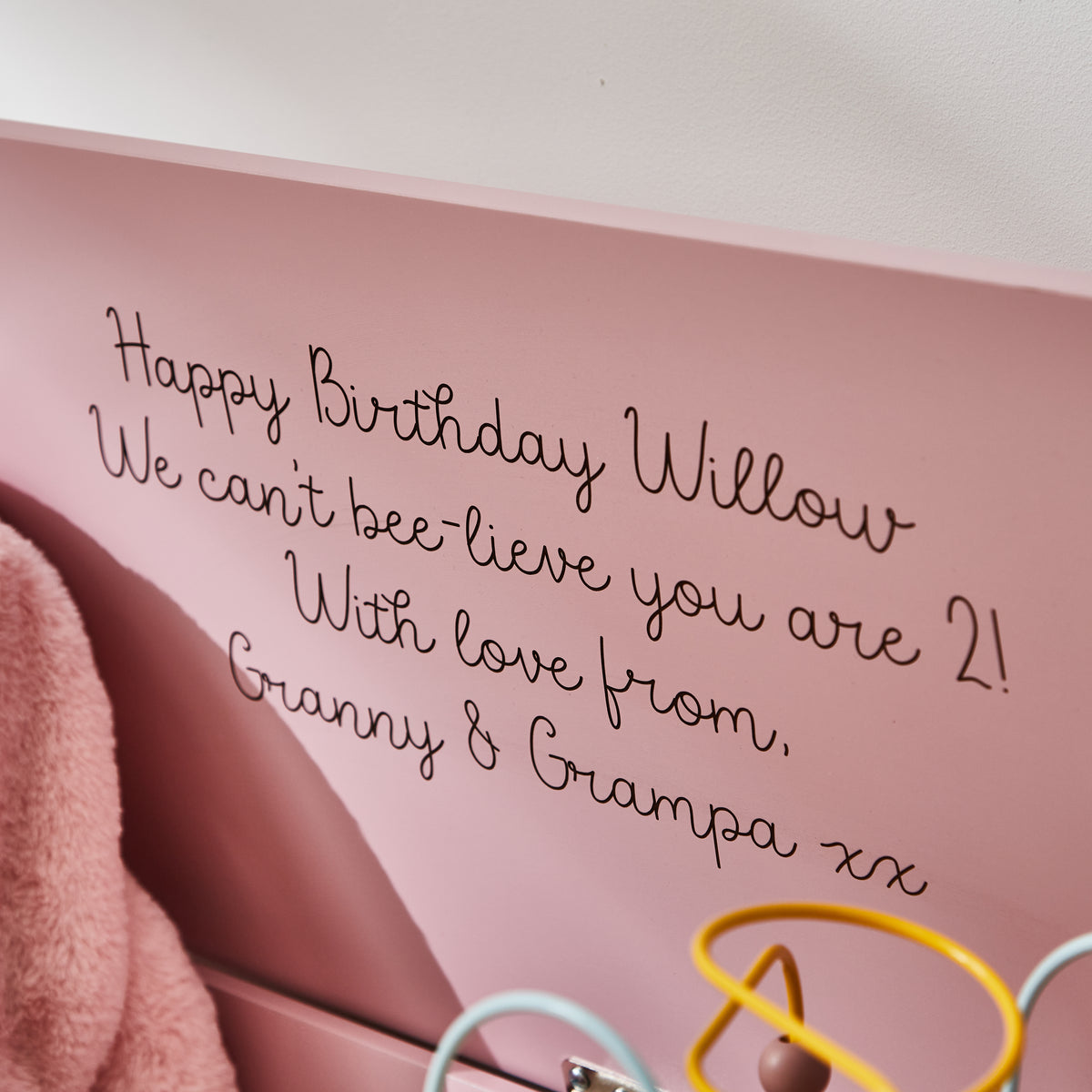 Personalised Large Pink Bee Toy Box FSC®