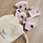Personalised Pink Bunny FSC® Wooden Puzzle