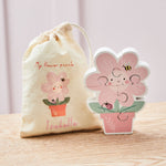 Personalised Flower Wooden Puzzle with Drawstring Bag FSC®