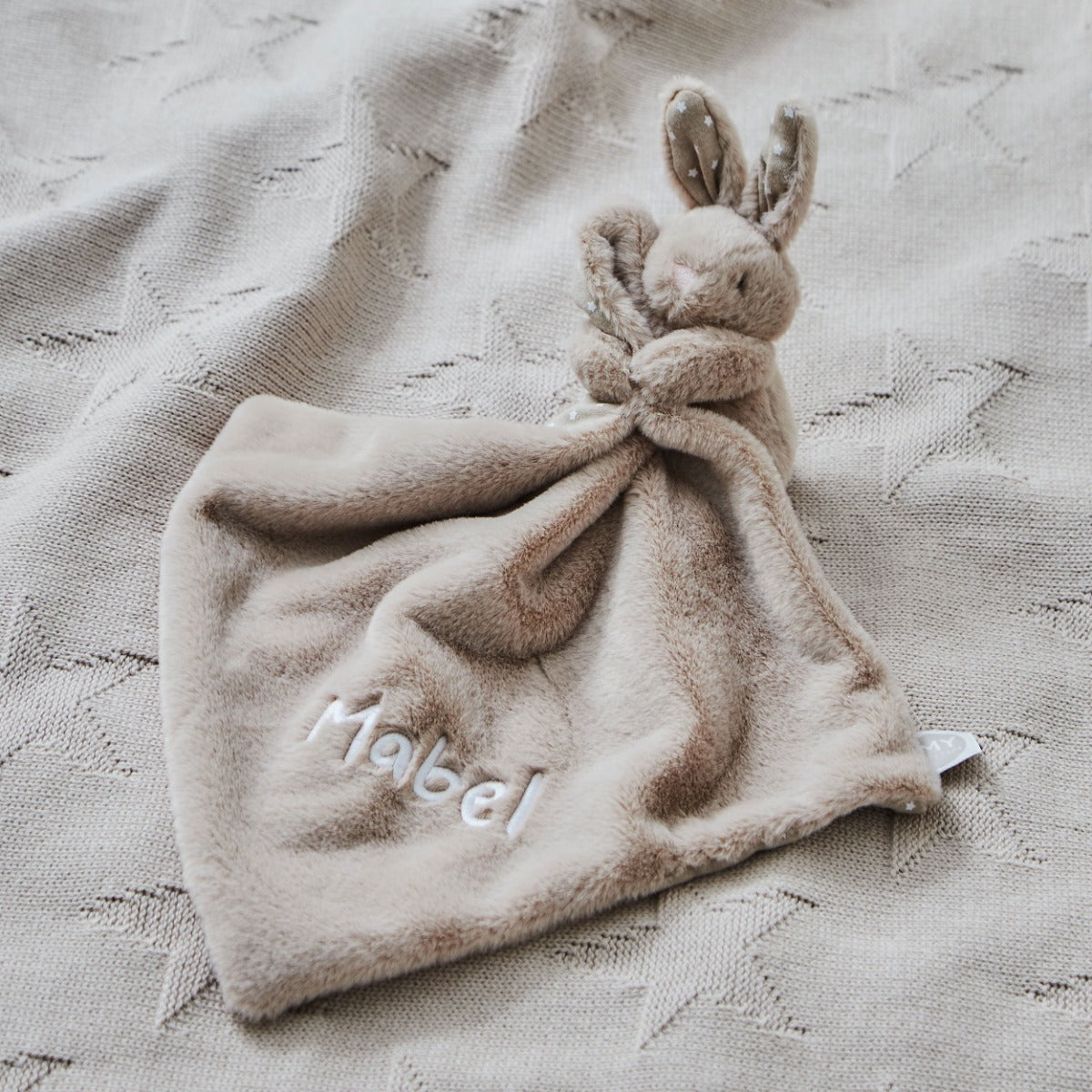 Personalised Taupe Bunny Comforter 