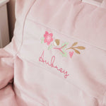 Personalised Floral Design Pink Cord Chair 