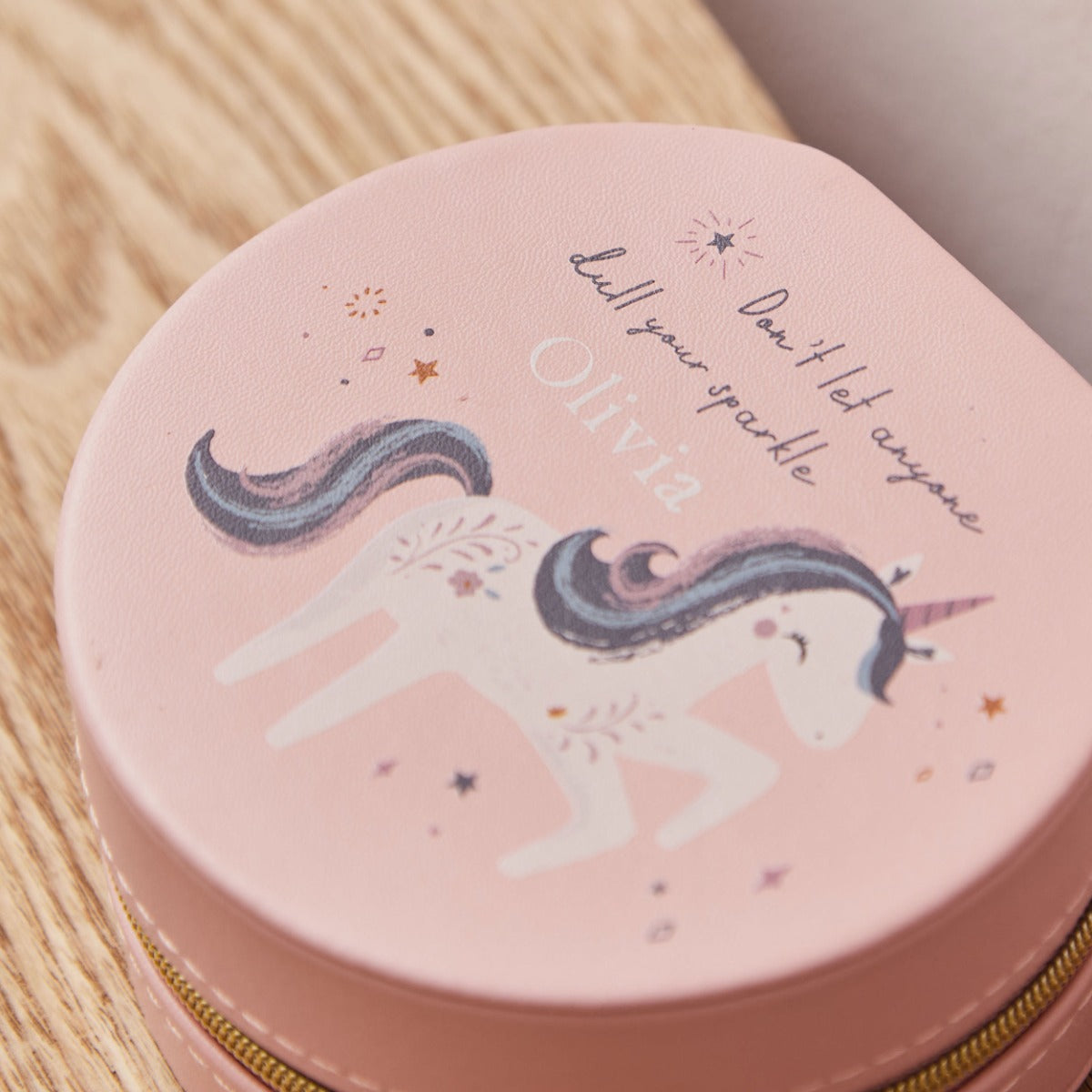 Personalised Pink Unicorn Jewellery Box 