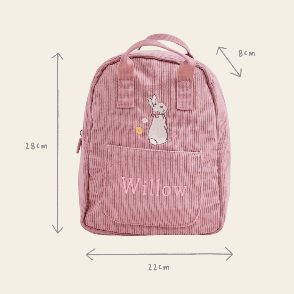 Personalised Flopsy™ Bunny Pink Cord Mini Backpack