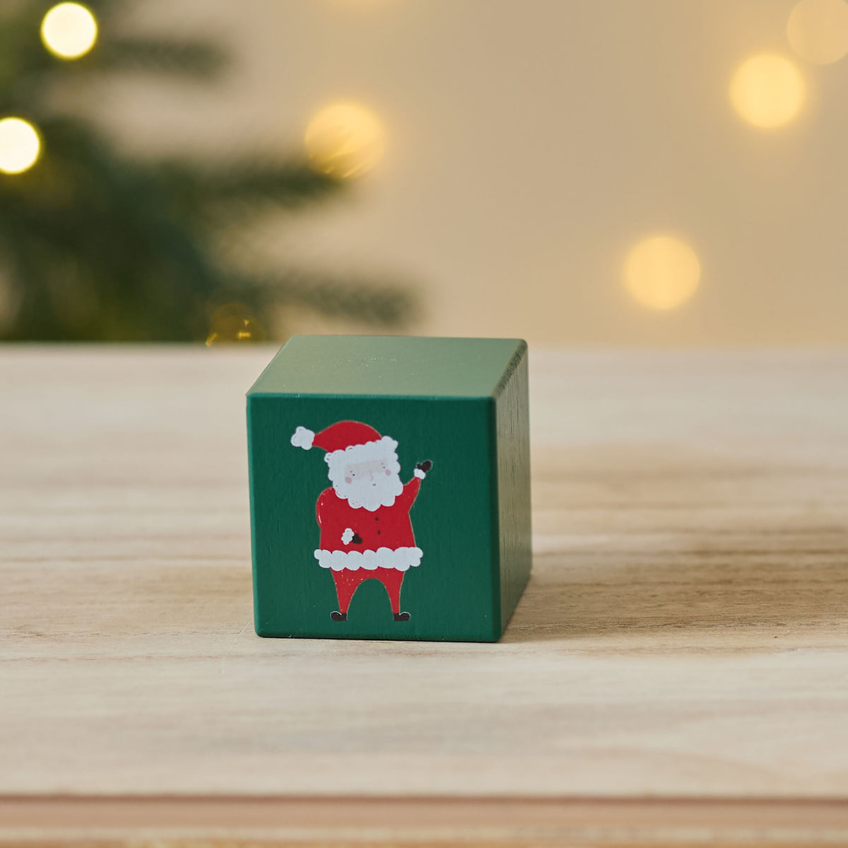 Green Santa Keepsake Block