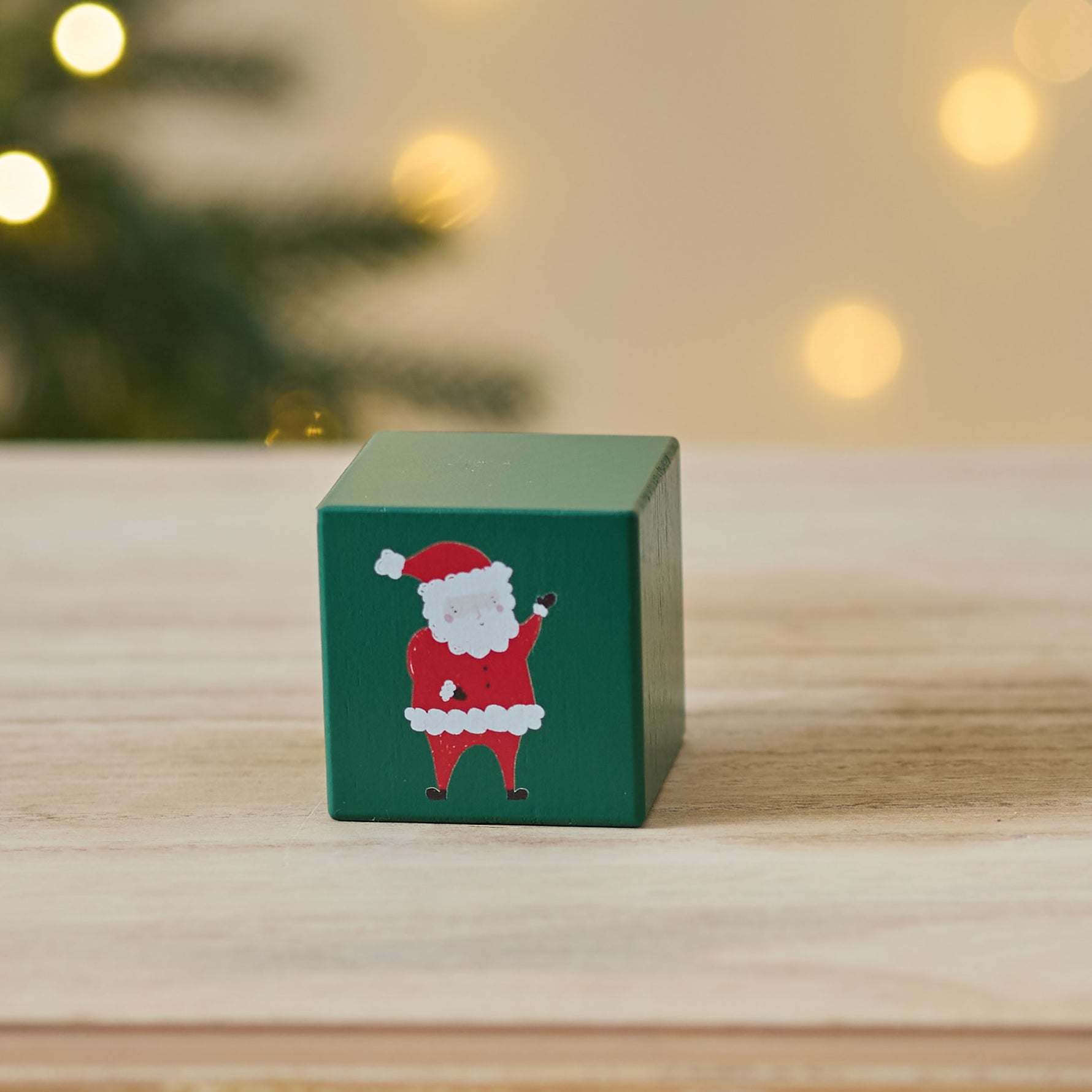 Green Santa Keepsake Block